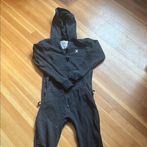 Black Hooded Jumpsuit OnePiece XS